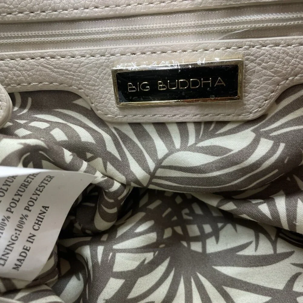 Big Buddha Mini Small Bucket Backpack Shoulder Bag Cinch Studded Cream Beige